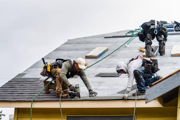 Professional Gutter Installation technician working in Sodus, NY